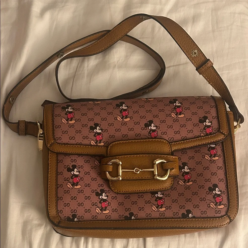Gucci Brown Mickey Mouse Crossbody Bag - Picture 1 of 2